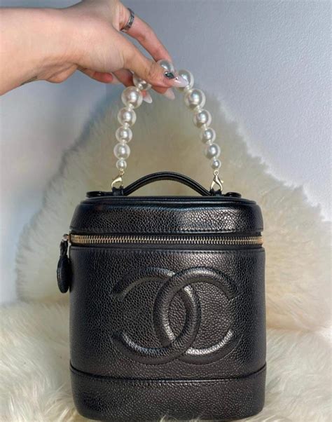 old chanel makeup|Chanel vintage vanity case bag.